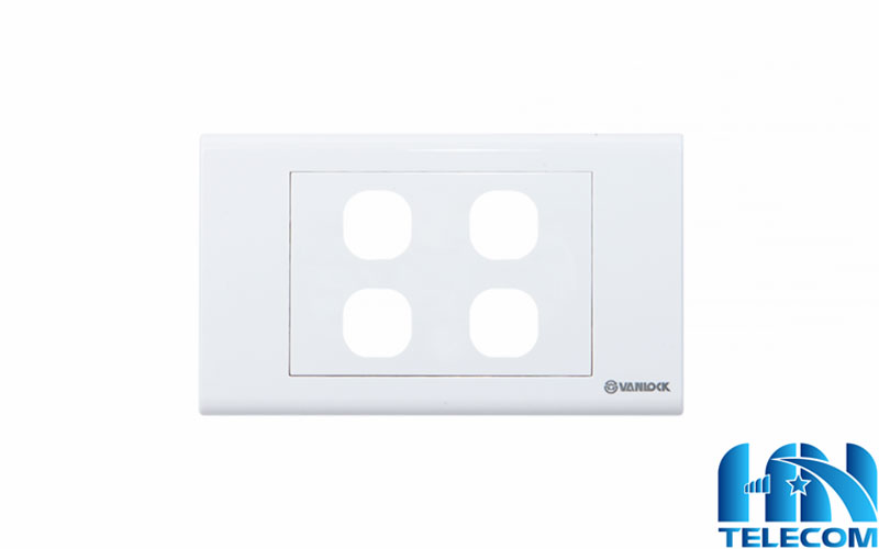 Ưu điểm nổi bật của sản phẩm Mặt 4 cổng Sino S184/X hình chữ nhật, wallplate 4 cổng