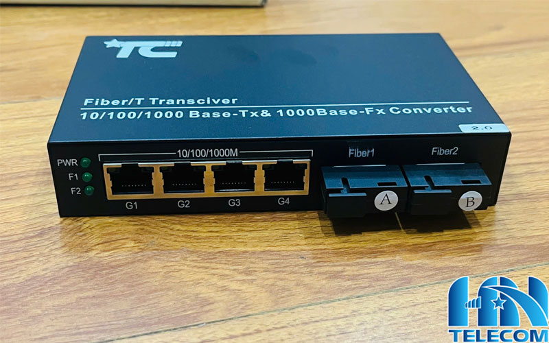 Đặc điểm cấu tạo của Switch quang 4 RJ45+2 cổng quang SC 10/100/1000M TC-2F4G-1000