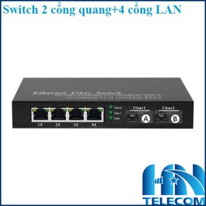 Switch 2 cổng quang 4 cổng LAN