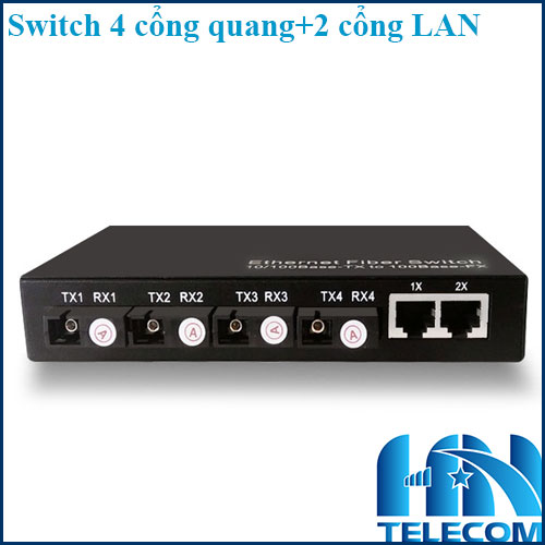 Switch 4 cổng quang 2 cổng LAN