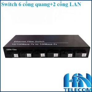Switch 6 cổng quang 2 cổng LAN tốc độ 100M