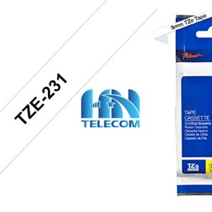 Nhãn in TZE-221 9mm chữ đen nền trắng