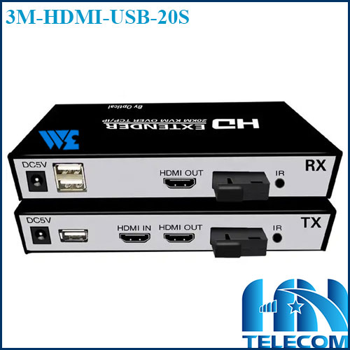 Bộ kéo dài HDMI qua cáp quang mã 3M-HDMI-USB-20S