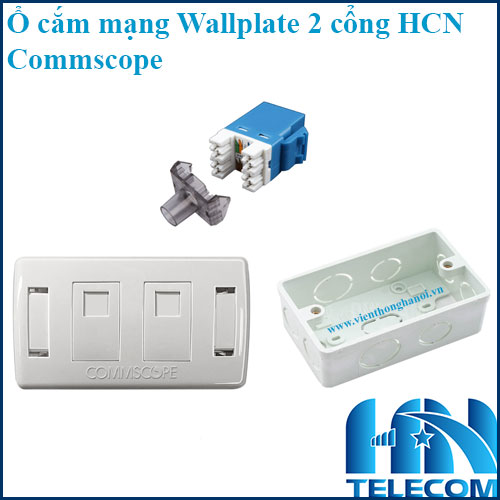 Ổ cắm mạng đôi RJ45 COMMSCOPE hình chữ nhật