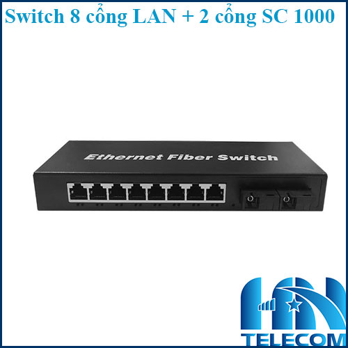 Switch 8 cổng Lan với 2 cổng SC