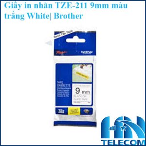 Giấy in nhãn TZE-211 9mm màu trắng Brother