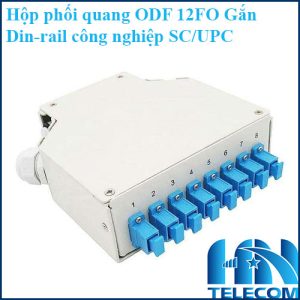Hộp phối quang ODF 12FO Gắn Din-rail công nghiệp SC/UPC