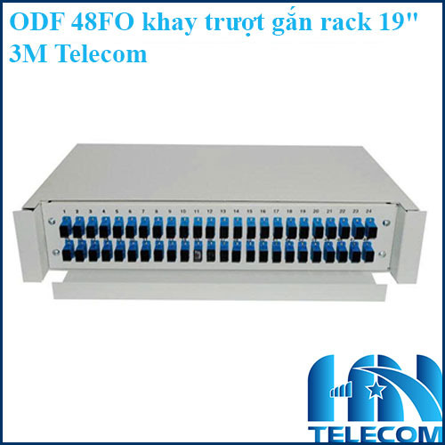 Hộp phối quang ODF 48FO khay trượt gắn rack 19" | 3M Telecom